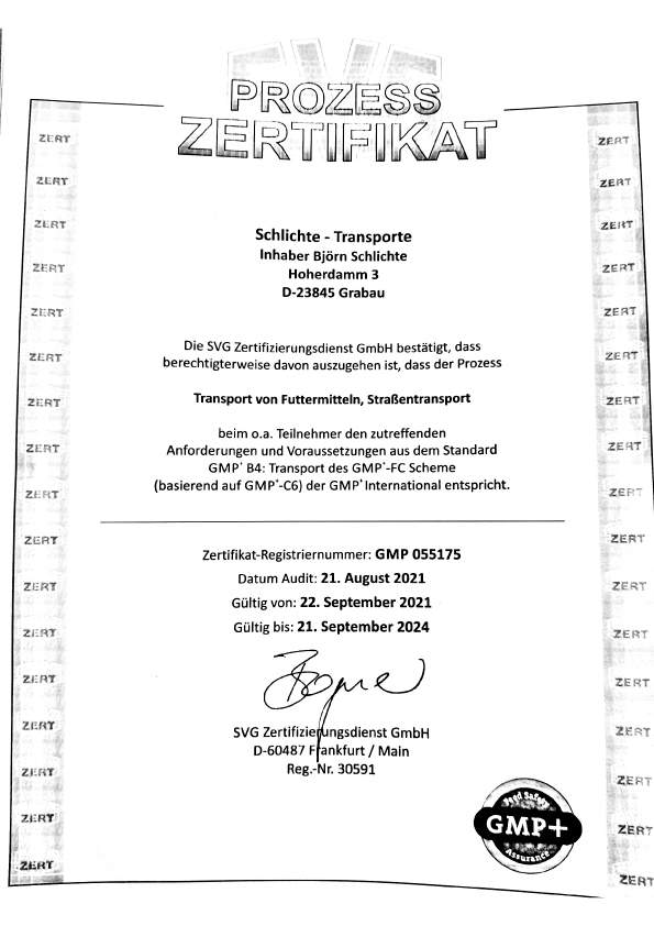 GMP-2 Zertifikat